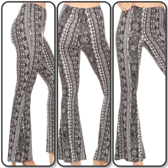 NEW Festival Retro Prints Flared Bell Bottom Pants - Picture 8 of 8